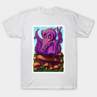 Octopus on Mushrooms #2 T-Shirt